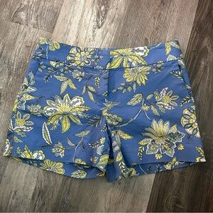LOFT Trellis Garden Riviera 4"‎ Women’s Shorts, Blue 0